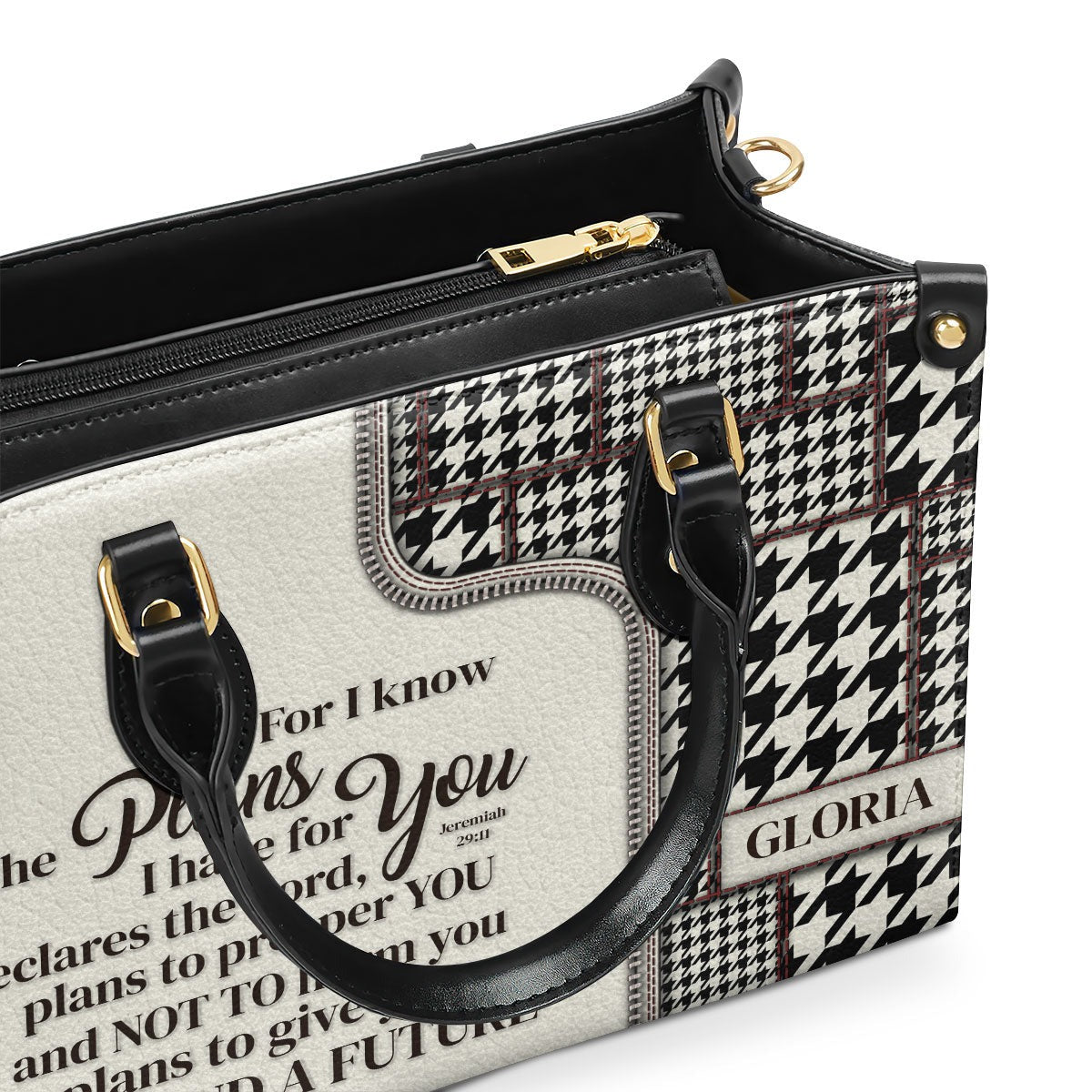 Personalized Christian Leather Handbag, Jeremiah 29:11 Bible Verse Purse, Hope and a Future Scripture Bag for Women BLAF47